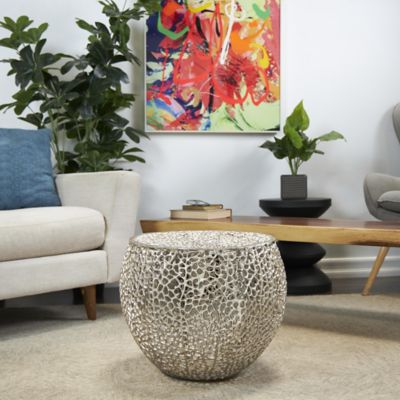 Harper & Willow Aluminum Metal Abstract Coral Side End Accent Table