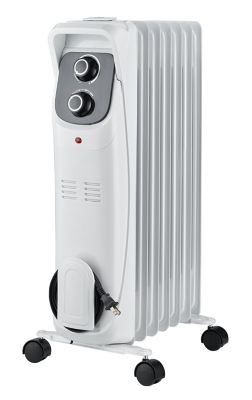 Comfort Glow Electric Oil-Filled Heater, 5,120 BTU, 1500W, 7-Fins, Thermostat, White