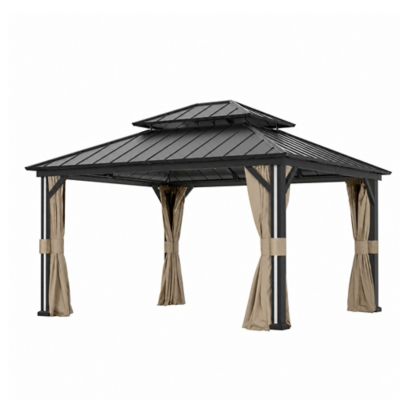 Modern Shade 12 x 14ft. Four Seasons Hard Top Gazebo with LED Lighting