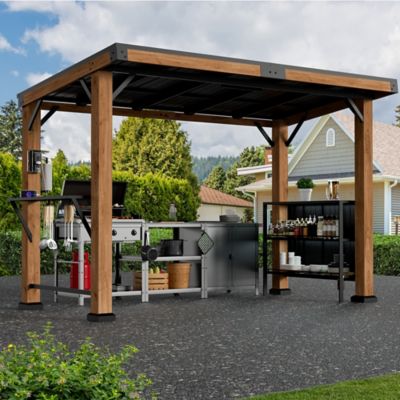 Modern Shade The Woodberry 6 x 12ft. Cedar Framed Hard Top Pavilion