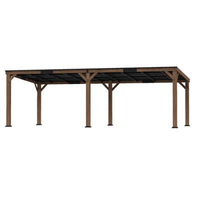 Modern Shade Supreme 12 x 24ft. Cedar Wood Hard Top Pavilion