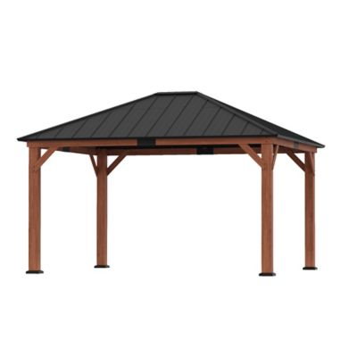 Modern Shade Tranquil Grove 12 x 14ft. Cedar Framed Hardtop Pavilion