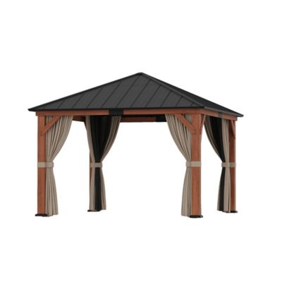 Modern Shade Tranquil Grove 12 x 12ft. Cedar Framed Hardtop Pavilion with MP