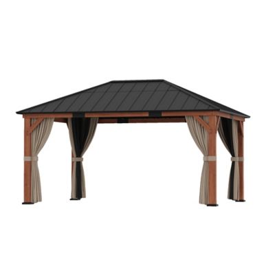 Modern Shade Tranquil Grove 12 x 16ft. Cedar Framed Hardtop Pavilion with MP