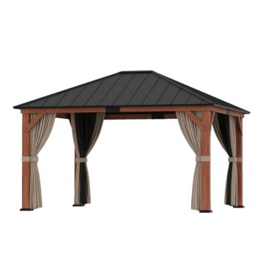 Modern Shade Tranquil Grove 12 x 14ft. Cedar Framed Hardtop Pavilion with MP