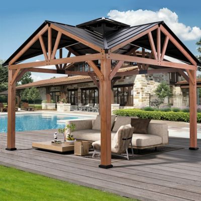 Modern Shade 12 x 12ft. Wedgewood Cedar Framed Hard Top Gazebo