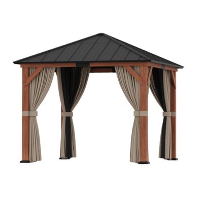 Modern Shade Tranquil Grove 10 x 10ft. Cedar Framed Hardtop Pavilion with MP