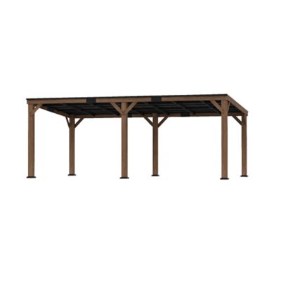 Modern Shade Supreme 12 x 20ft. Cedar Wood Hard Top Pavilion