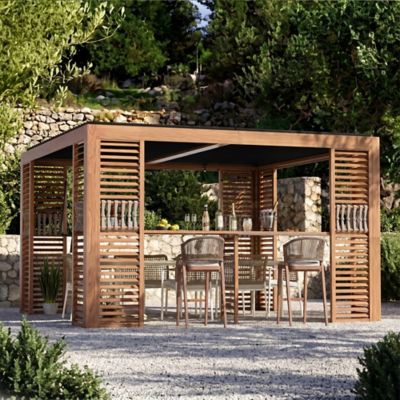 Modern Shade 12 x 12ft. Aurora Deluxe Louvered Pergola
