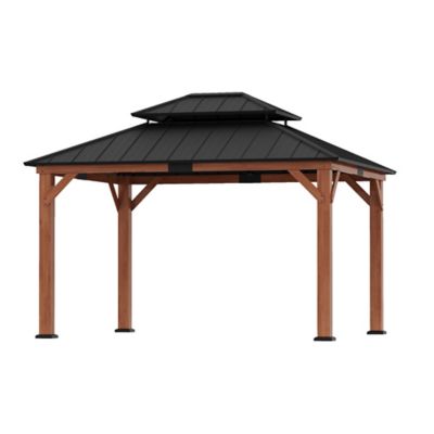 Modern Shade Rosewood 11 x 13ft. Cedar Framed Hard Top Gazebo