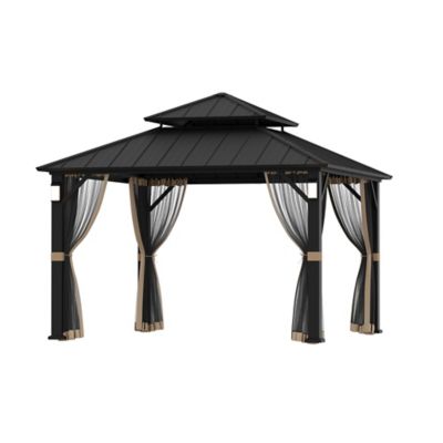 Modern Shade The Horizon 12 x 12ft. Hard Top Gazebo with Solar LED Light