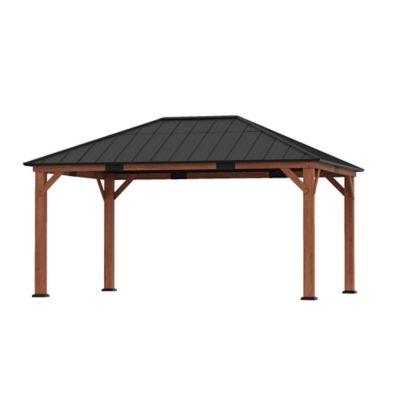 Modern Shade Tranquil Grove 12 x 16ft. Cedar Framed Hardtop Pavilion