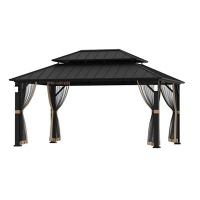 Modern Shade The Horizon 12 x 16ft. Hard Top Gazebo with Solar LED Light