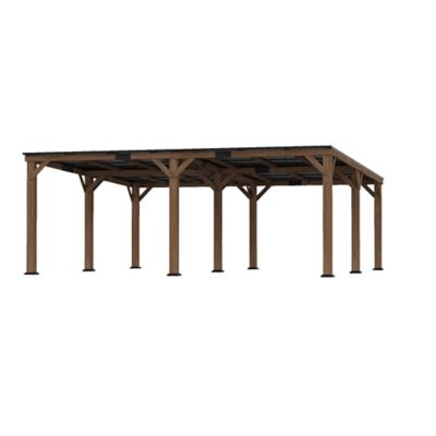 Modern Shade Supreme 20 x 20ft. Cedar Wood, Hard Top Pavilion