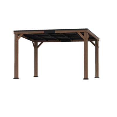 Modern Shade Supreme 10 x 12ft. Cedar Wood Hard Top Pavilion