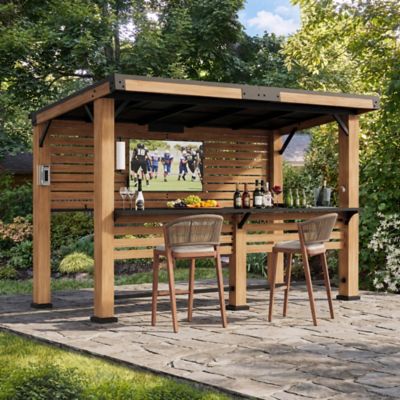 Modern Shade The Woodberry 6 x 11ft. Cedar Wood Outdoor Entertainment Bar