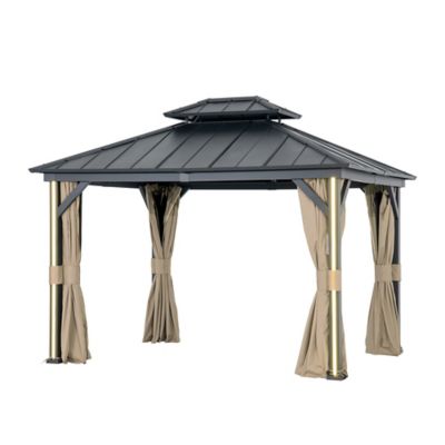 Modern Shade 10 x 12ft. Four Seasons Hard Top Gazebo with LED Lighting