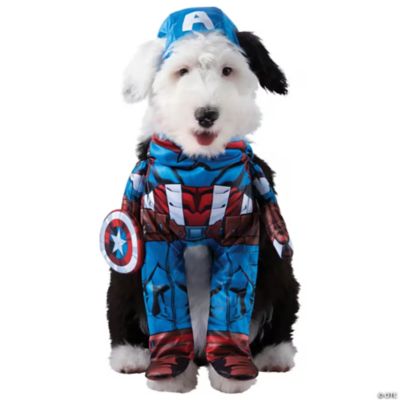 Jazwares Captain America Pet Costume, 40-70 lb., Back Length 18-21 in., Chest 18-25 in.