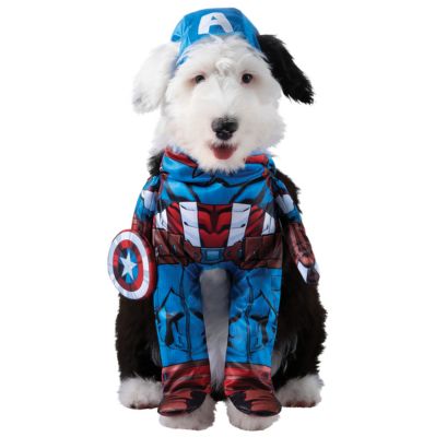 Jazwares Captain America Pet Costume 11-25 lb., Back Length 10-13in., Chest 14-18in.