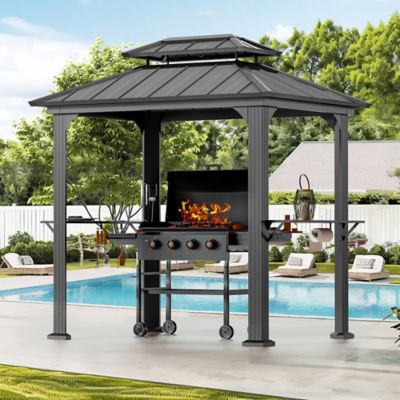 Modern Shade 6 x 8ft. Aluminum Hard Top Grill Gazebo