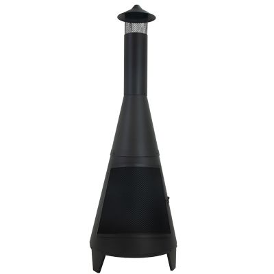 Sunnydaze Decor 70 in. Black Wood-Burning Chiminea