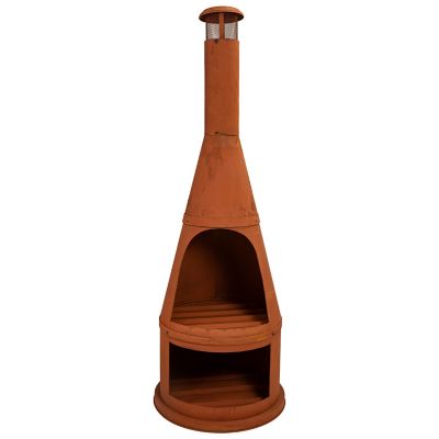 Sunnydaze Decor 70 in. Wood-Burning Steel Chiminea with Log Holder