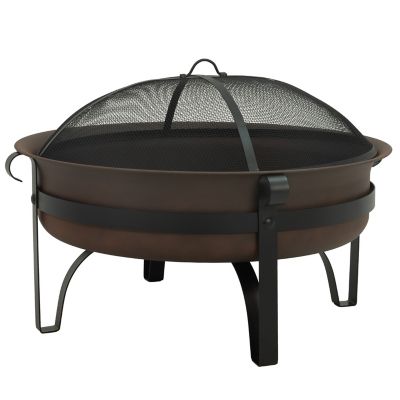 Sunnydaze Decor 34 in. Wood Burning Cauldron Fire Pit