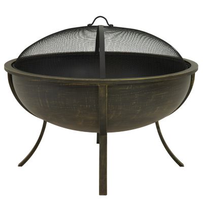 Sunnydaze Decor Round Fire Pit 32 in., Brass Finish