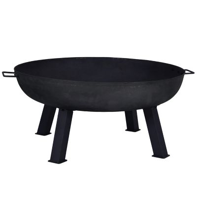 Sunnydaze Decor 34 in. Black Cast Iron Outdoor Fire Pit