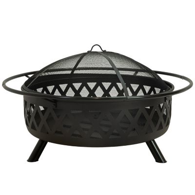 Sunnydaze Decor 42 in. Steel Black Fire Pit