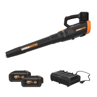 WORX Quiet Tech 40V 530 CFM / 140 MPH Cordless Brushless Handheld Leaf Blower, Battery and Charger Included