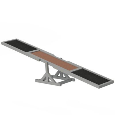 Pawhut Wooden Dog Agility Seesaw for Balance Training and Exercise, Platform Equipment Run Game Toy, Weatherproof