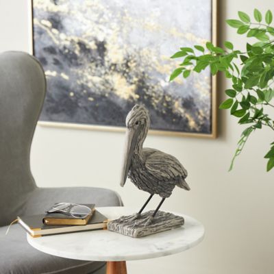 Harper & Willow Polystone Textured Pelican Decorative Sculpture