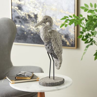 Harper & Willow Polystone Textured Bird Decorative Sculpture