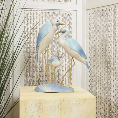 Harper & Willow Polyresin Family Bird Decorative Sculpture with Yellow Accents