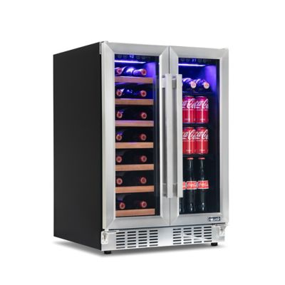 NewAir 24 in. Built-in Dual Zone 20 Bottle and 78 Can Wine and Beverage Fridge