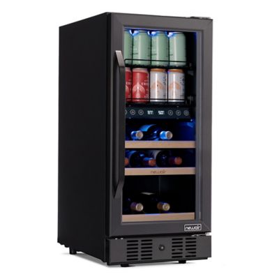 NewAir Built in Dual Zone 9 Bottle and 48 Can Wine and Beverage Fridge Black Stainless Steel