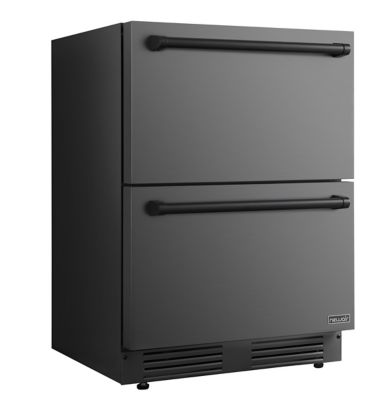 NewAir 24 in. Indoor Outdoor Dual Drawer Freezer Fridge Convertible Refrigerator Stainless Steel