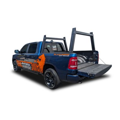 Black Horse Off Road Work Horse Heavy Duty Ladder Rack Base System 6.5 ft. Bed Black Powder Coated Fits All 3/4t Trucks