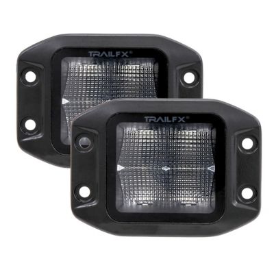 TrailFX Flush Mount LED Driving/Fog Light, 4 10W LED Bulbs, Set of 2, 2X2FMBKF2