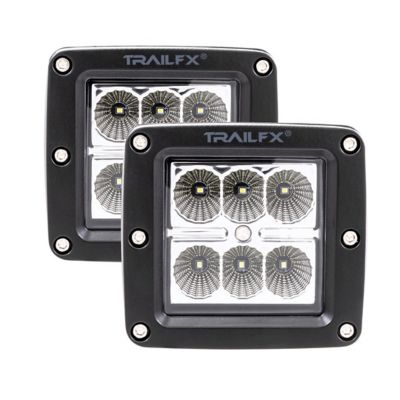 TrailFX LED Driving/ Fog Light Set, 3 in. Square, Clear Lenses, Set of 2, 3X2F2