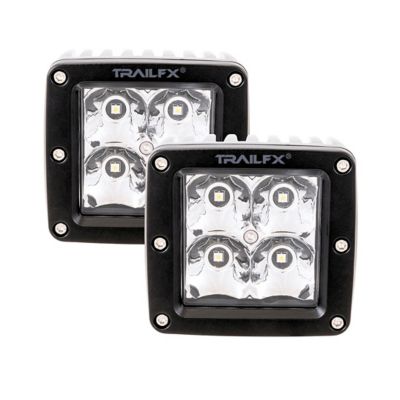 TrailFX LED Driving/ Fog Light Set, 3 in. Square, Clear Lenses, 2 Light Kit, 2X2S2