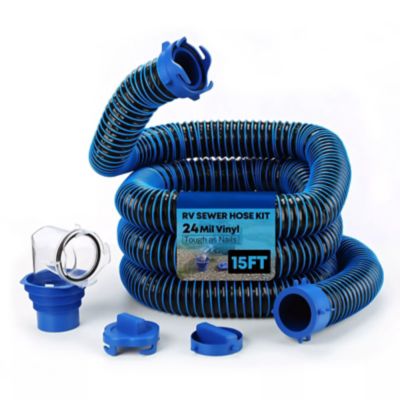 Uriah Products 15 ft. RV Sewer Hose Kit with Swivel Fitting, Adapters & Storage Caps