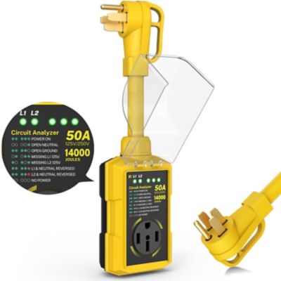 Uriah Products RV Surge Protector 50 Amp with LED Indicator Circuit Analyzer