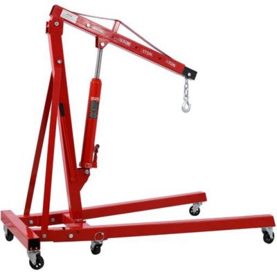 TMB 2 Ton Adjustable Folding Shop Crane, Red