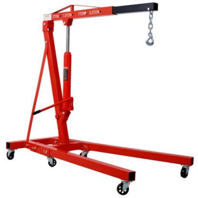 TMB 2 Ton Folding Heavy Duty Shop Crane, Red