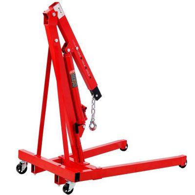 TMB 1500 lb. Folding Engine Shop Crane Hoist Lift, Red