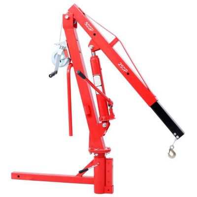 TMB 500 lb 2 in. Hitch Mount Hydraulic Engine Crane, Red