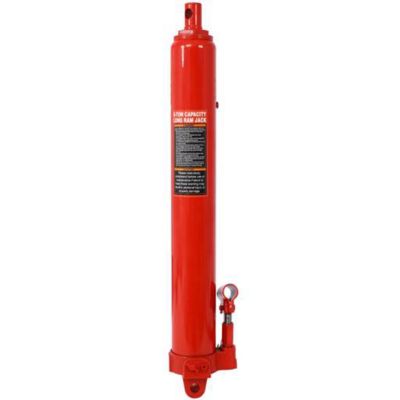 TMB 8 Ton Hydraulic Long Ram Jack with Single Piston Pump and Clevis Base, red