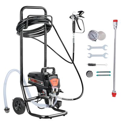 VEVOR Stand Airless Paint Sprayer, 950W 3000PSI High Efficiency Electric Airless Sprayer With Cart